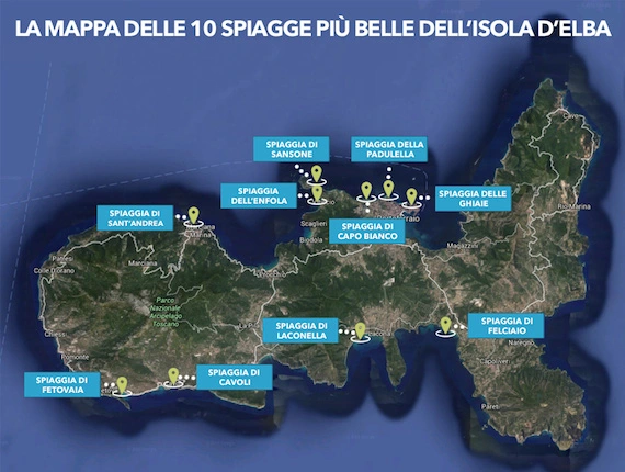 Isola d’Elba: la mappa con tutte le spiagge dell’isola